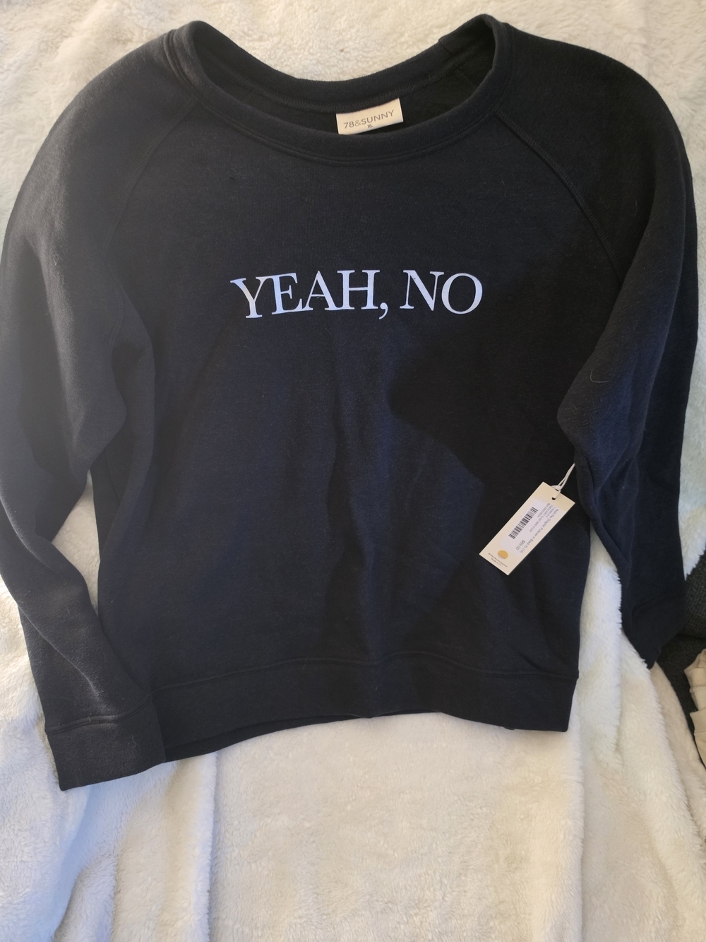 "Yeah, No" Women's Navy Graphic Sweatshirt